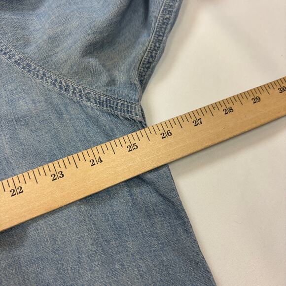 RRL Double RL Ralph Lauren Chambray Work Shirt Button Up Distressed XL - Picture 5 of 13